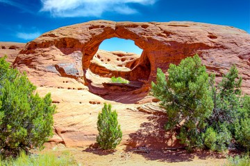 a close up of an arch in mystery valley